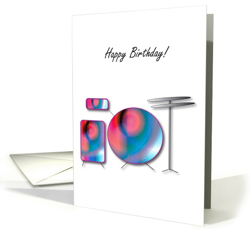 drums Happy Birthday card (161257)