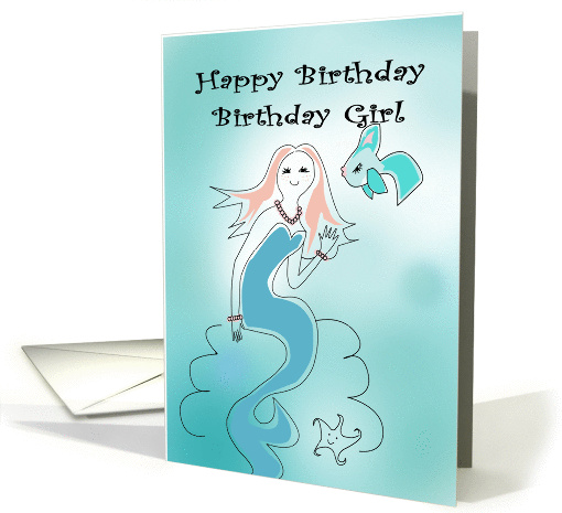 Mermaid Birthday Girl
 card (857675)