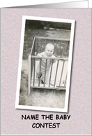 Name the Baby invitation - Vintage card