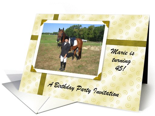 Custom 45 Birthday Party Inviation - Photo card (1030959)