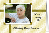 Custom 85 Birthday Party Inviation - Photo Card