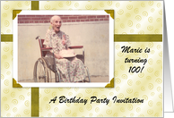 Custom 100 Birthday Party Inviation - Photo Card