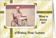Custom 101 Birthday Party Inviation - Photo Card