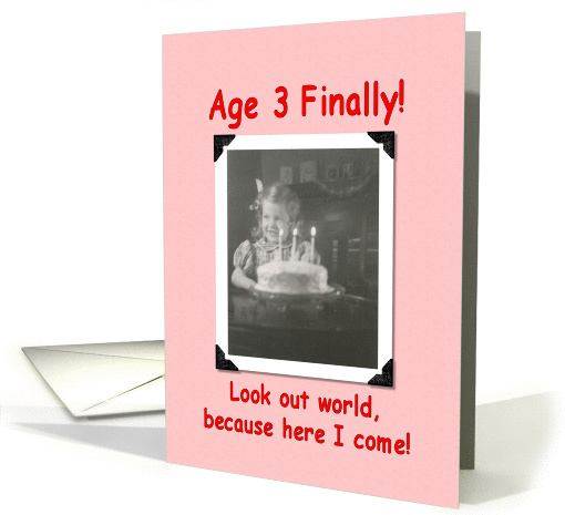 Age 3 Birthday card (224199)