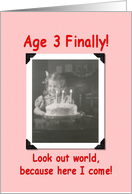 Age 3 Birthday card