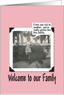 Welcome to the Family card