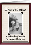 90th Birthday Invitation card