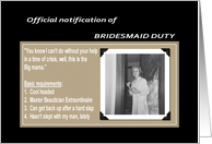 Bridesmaid Duty - FUNNY card