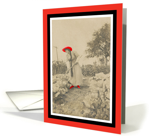 Red Hat - In the Garden - Birthday card (391251)