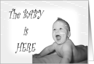 A Baby is Born Announcement card