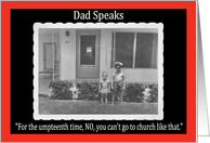 Dad Speaks - Fathers Day for Son card