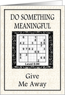 Sudoku - Give me Away? card