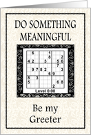 Sudoku - Be my Greeter? card