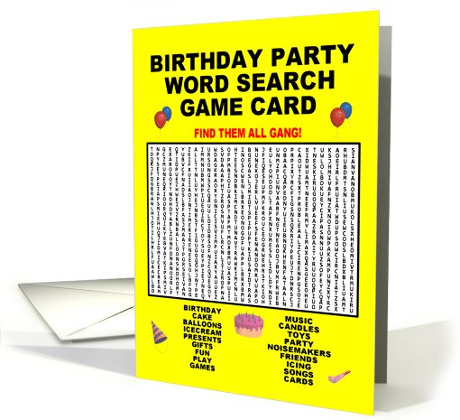 Birthday Party Game card (415791)
