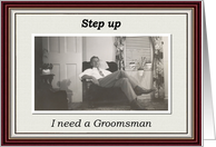 Step up Groomsman card