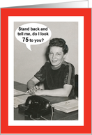 75th Birthday for her - Retro card