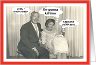 New Baby Announcement GIRL - Retro card