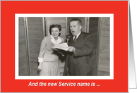 Service name announcement - Retro card