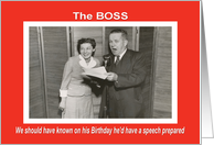 Boss Birthday for Him - Retro card
