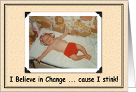Believe in Change - New Son Congratulations card
