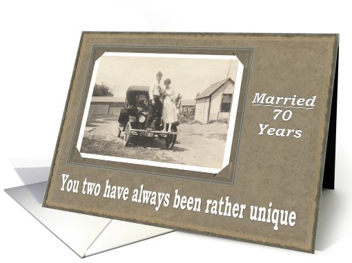 70th Anniversary Congratulations - Vintage card (445061)
