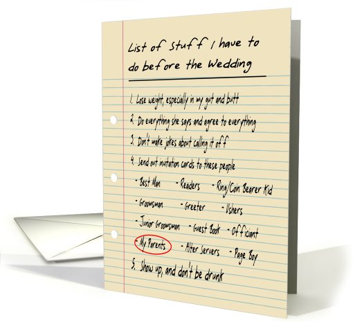 HIS LIST - Father in law - FUNNY card (445584)