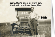 Dad Father 80th Birthday - Funny card