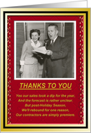 Contractor Christmas Holiday thank You card