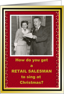Retail Salesman Christmas Holiday thank You card