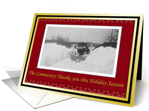Snow Plow Driver Christmas Holiday thank You card (506438)