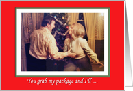 Christmas Affection for Boyfriend - FUNNY card