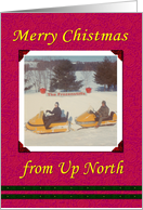 Snowmobile Fun Across the Miles - Christmas Holiday - FUNNY card