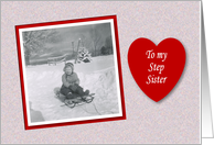Valentine’s Day Step Sister - Girl on Sled card