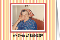 Twin Engaged Congratulations - I APPROVE! card