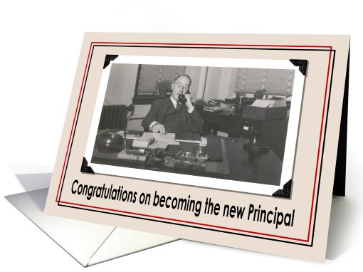 Congratulations Becoming Principal - RETRO card (569374)