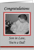 Congratulations Baby Dad son in law card