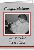 FUNNY Congratulations Baby Dad Step Brother card