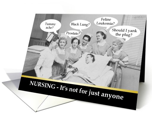 Nurses Learning - Retro - Funny card (766066)