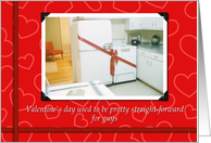 Valentine for her- Refrigerator - Retro - funny card