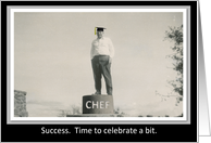 Chef Graduation Party invitation - Funny Retro card