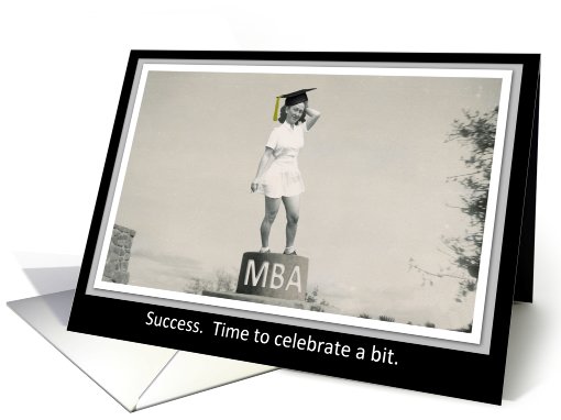 MBA Graduation Party invitation - Funny Retro girl card (772700)