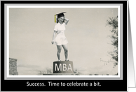 MBA Graduation Party invitation - Funny Retro girl card