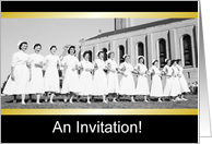 Pinning Graduation Invitation - Vintage card