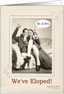 We’ve Eloped Announcement - Retro FUNNY card
