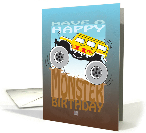 Happy 11th Birthday, Monster Truck card (1003689)