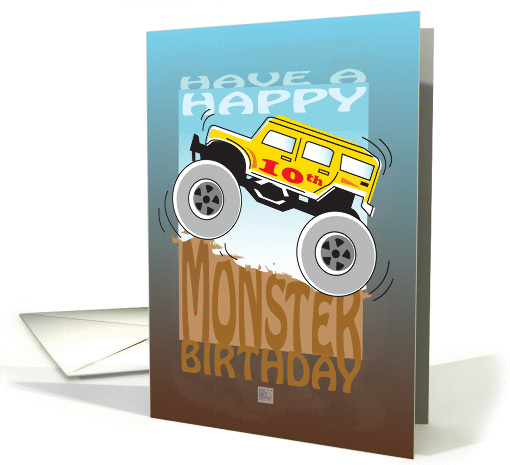 Happy 10th Birthday, Monster Truck card (1003699)