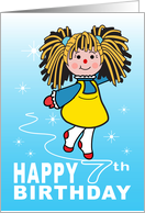 Happy 7th Birthday From An Ice Skating Beautiful Ragdoll card