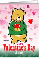 Aunt Valentine’s Day Heart Hugging Teddy Bear card