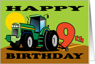 Age Specific for Boy 9h Happy Birthday Truck Plowing Greeting card