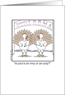 Thanksgiving Turkey Farm cooking cartoon humor funny card